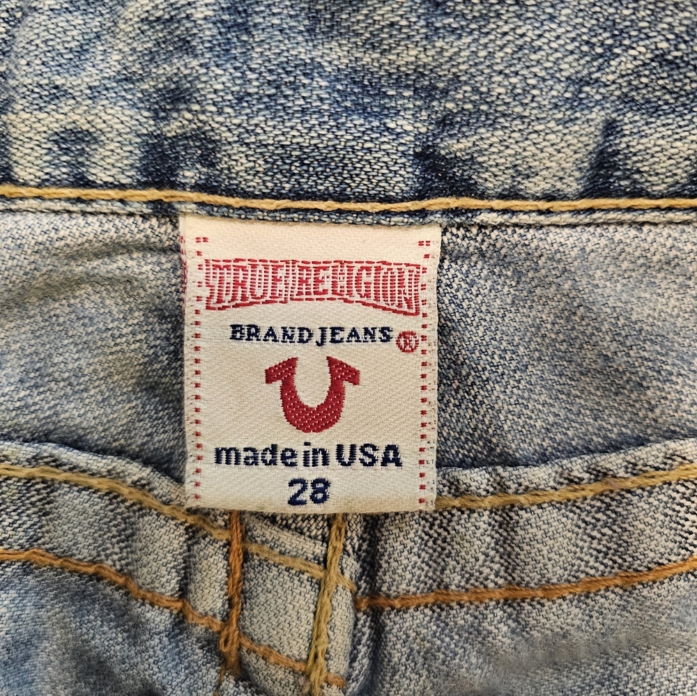 TRUE RELIGION WOODSTOCK DENIM SKIRT – SIZE 28 | RARE VINTAGE Y2K BOHO - Picture 8 of 8